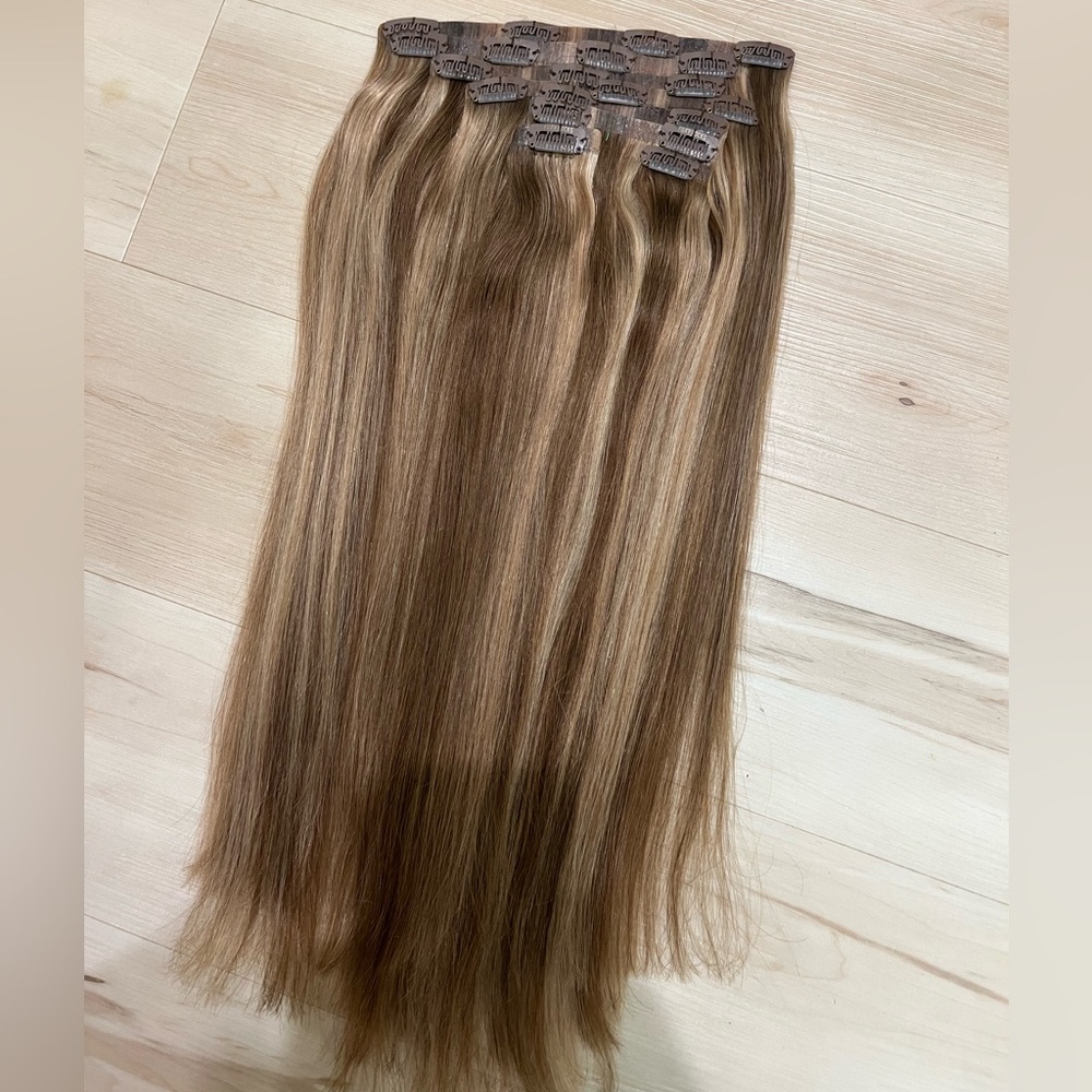 Foxy locks SUNKISSED BROWN - SEAMLESS CLIP IN HUMAN HAIR EXTENSIONS - Picture 6 of 8